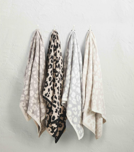 chenille leopard blankets