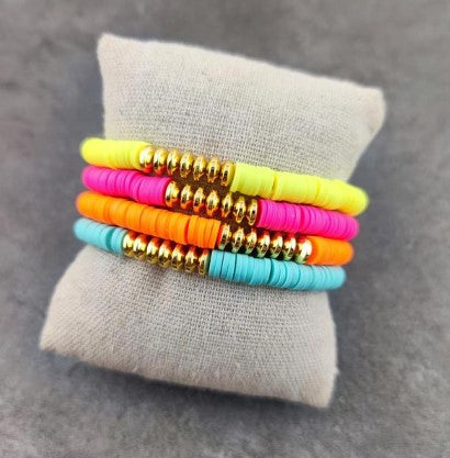 Golden Stone Bohemian Bead Stretch Bracelets