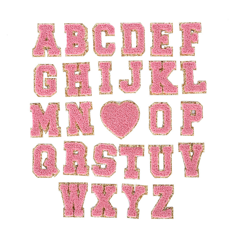 Bublegum pink vARsiTY LETTER PATCHES, iron on patches