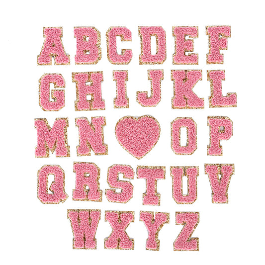 Bublegum pink vARsiTY LETTER PATCHES, iron on patches