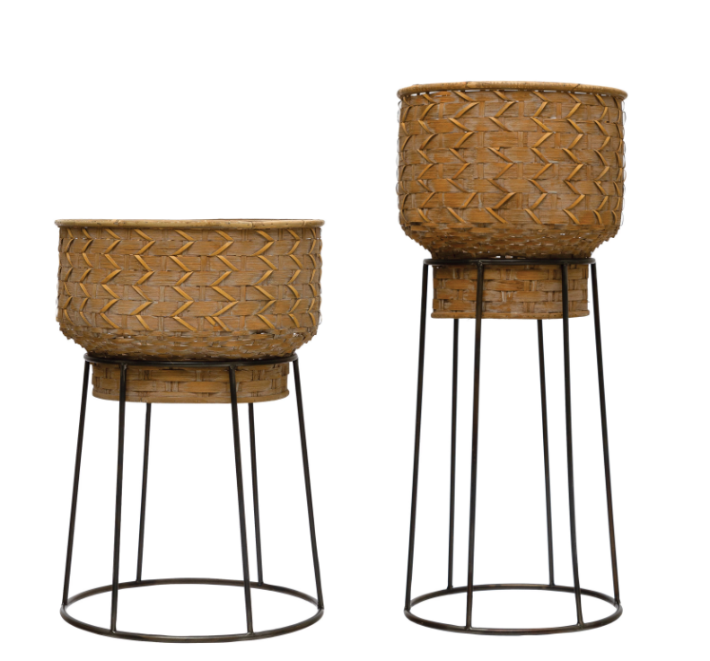 wicker basket stands