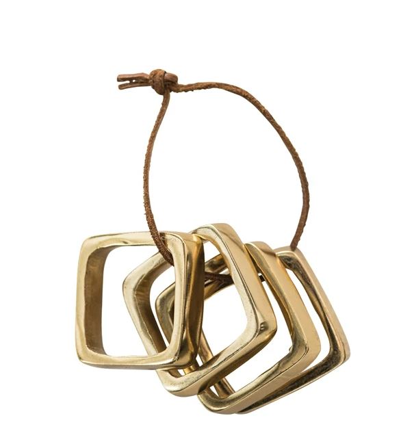 Napkin Rings on Leather Tie