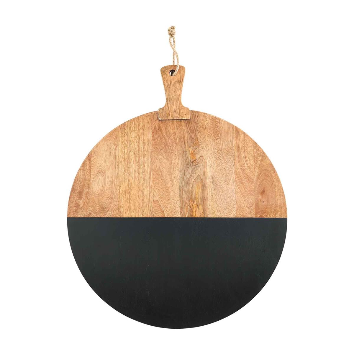 Black Round Wood Board