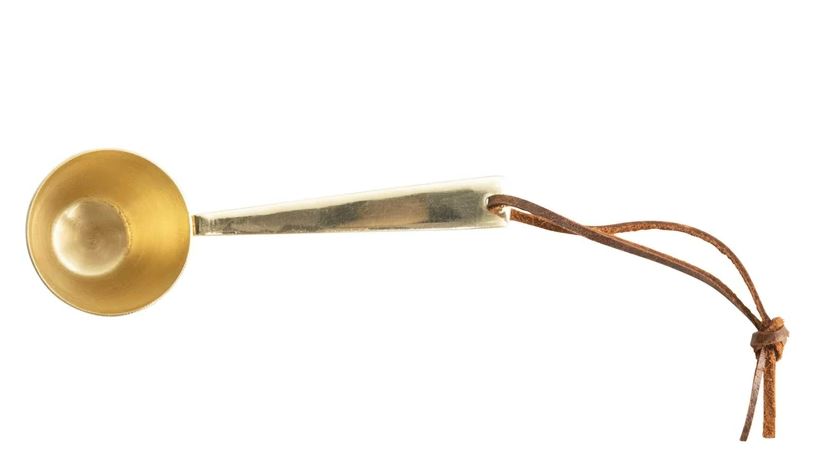 Metal Scoop with Leather Tie