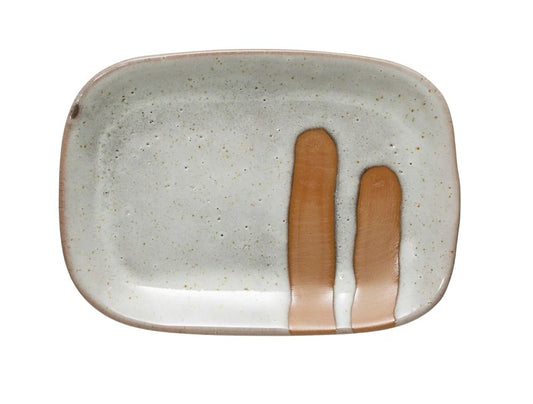 Stoneware Plate with Reactive Glaze