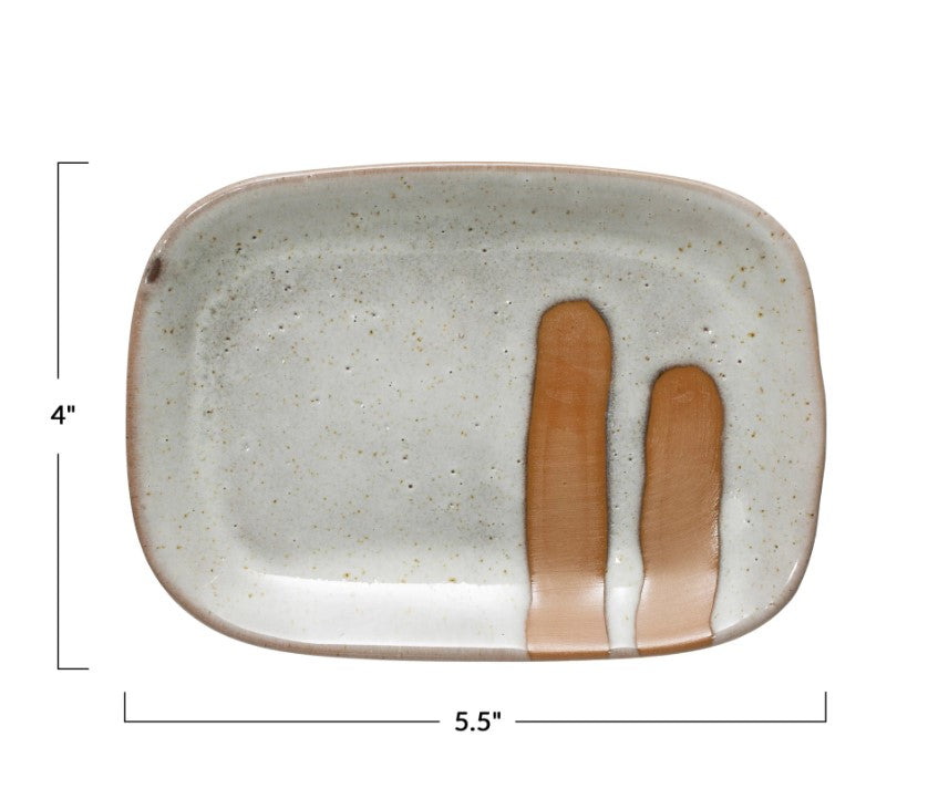 Stoneware Soap Dish with Reactive Glaze