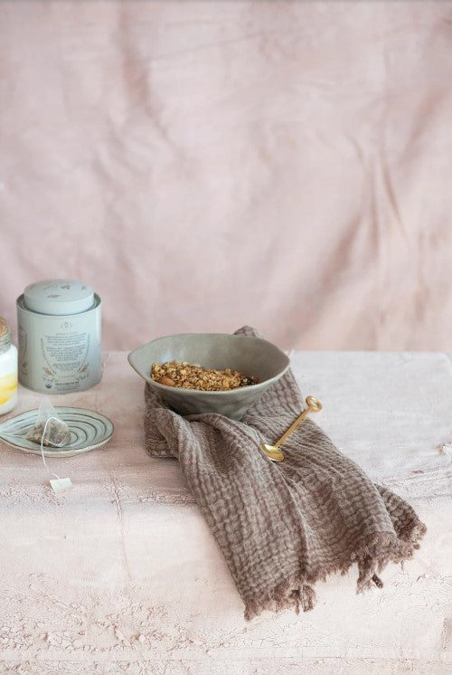 Embossed Stoneware Dish/Spoon Rest