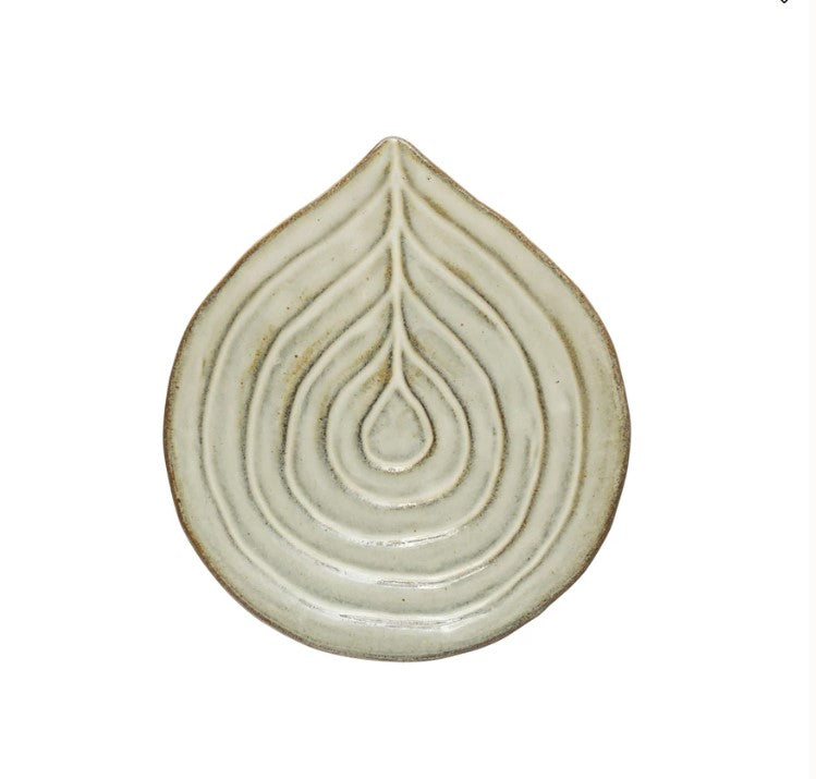Embossed Stoneware Dish/Spoon Rest