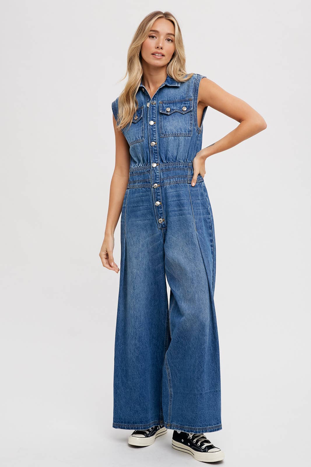 Denim Sleeveless Jumpsuit