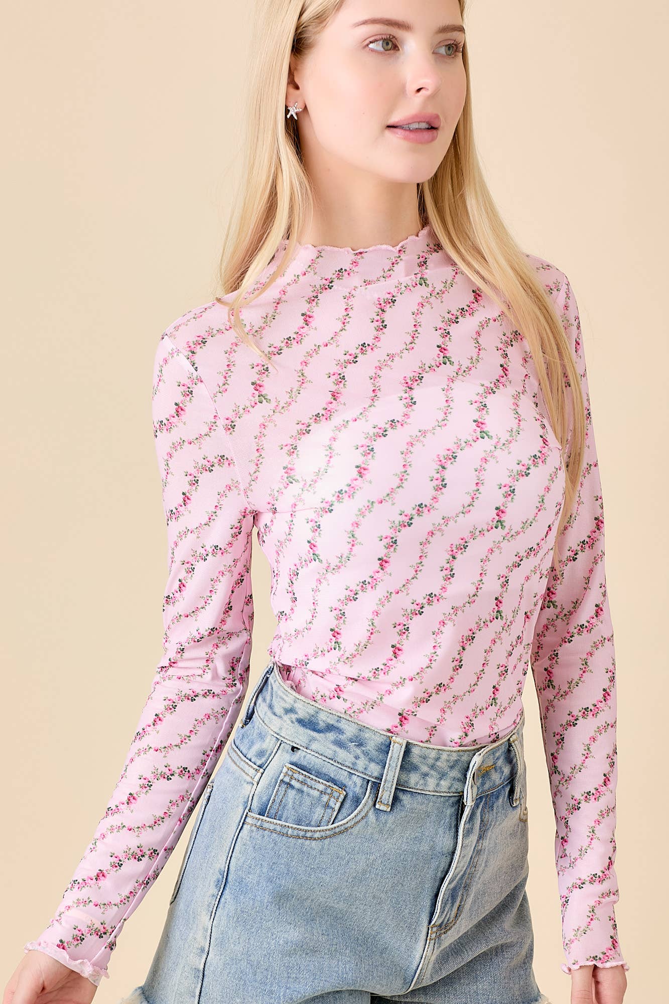 Floral Mesh Top