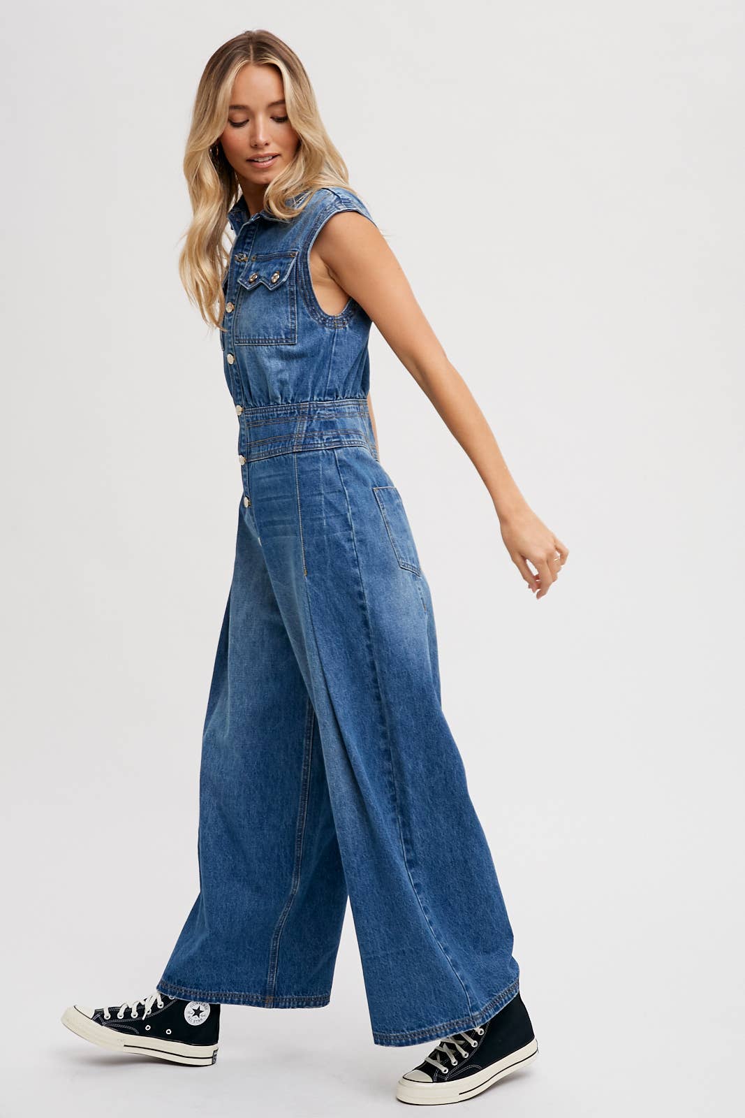 Denim Sleeveless Jumpsuit