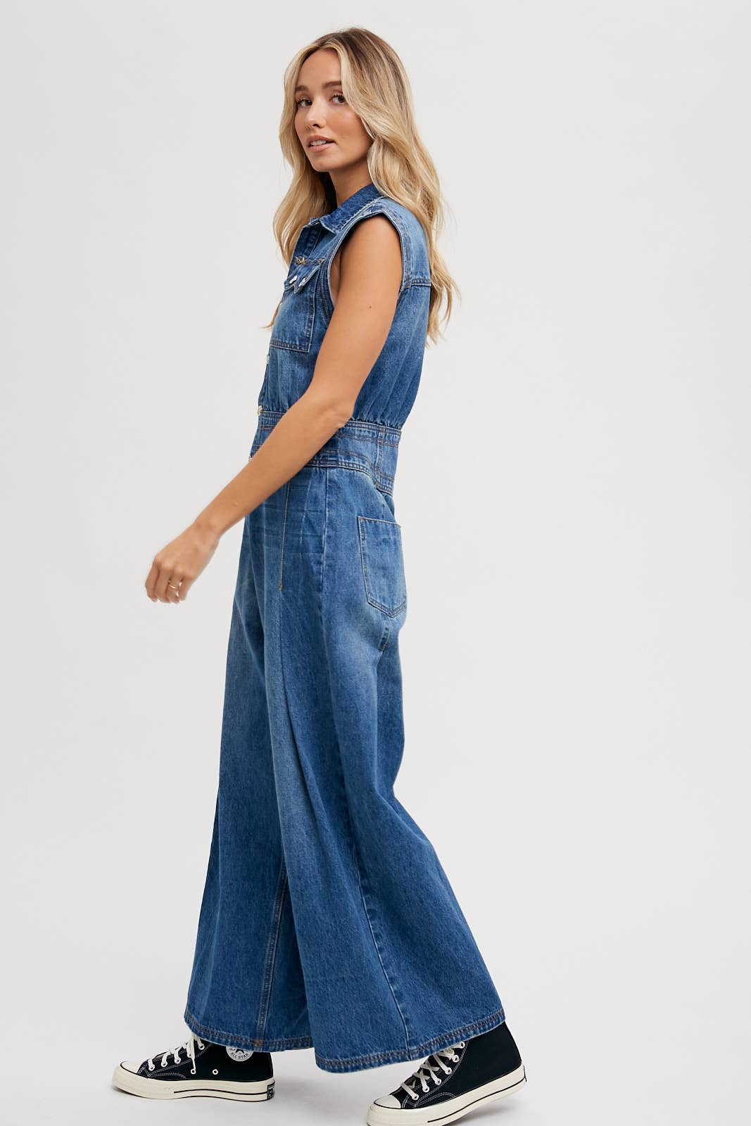 Denim Sleeveless Jumpsuit