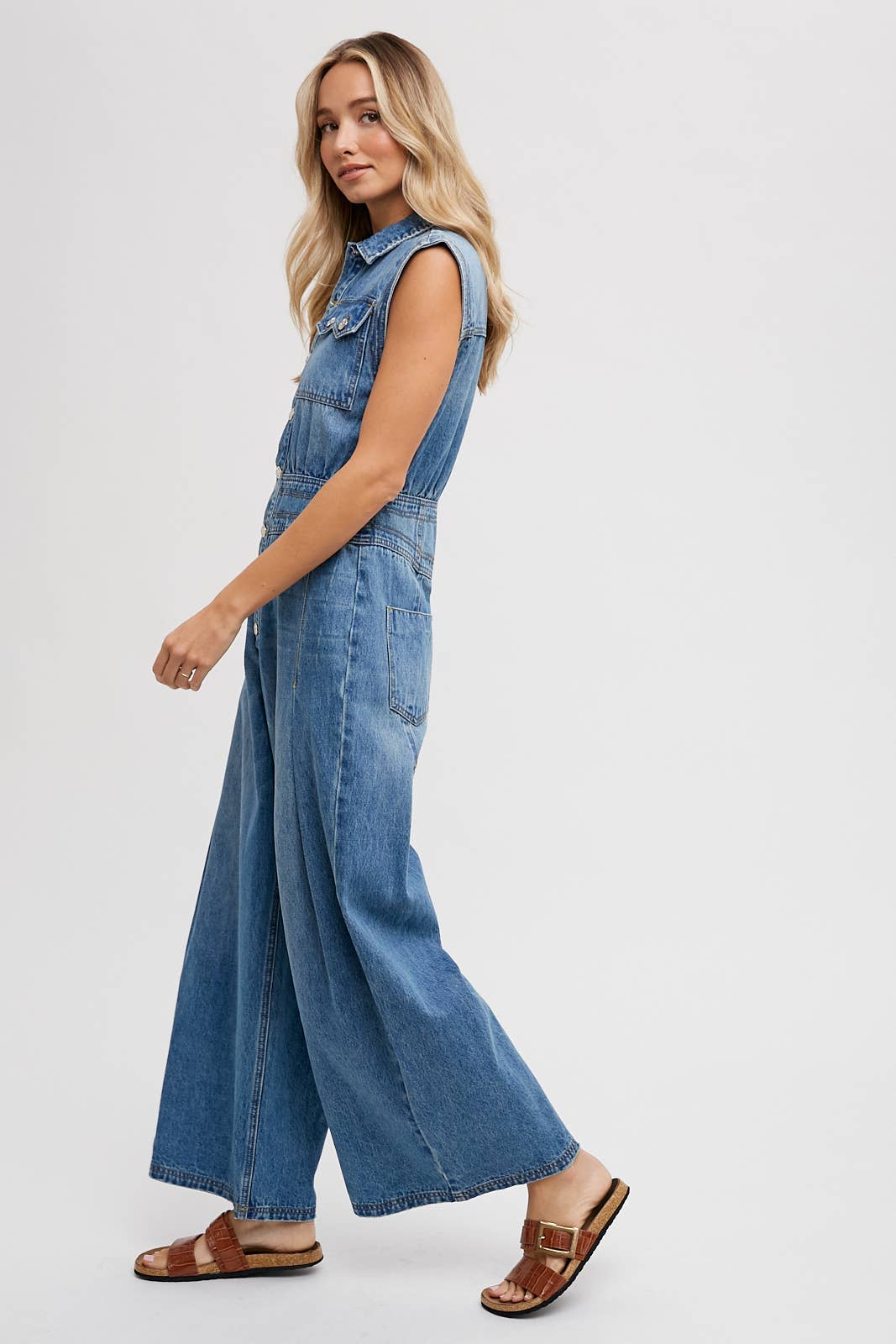 Denim Sleeveless Jumpsuit