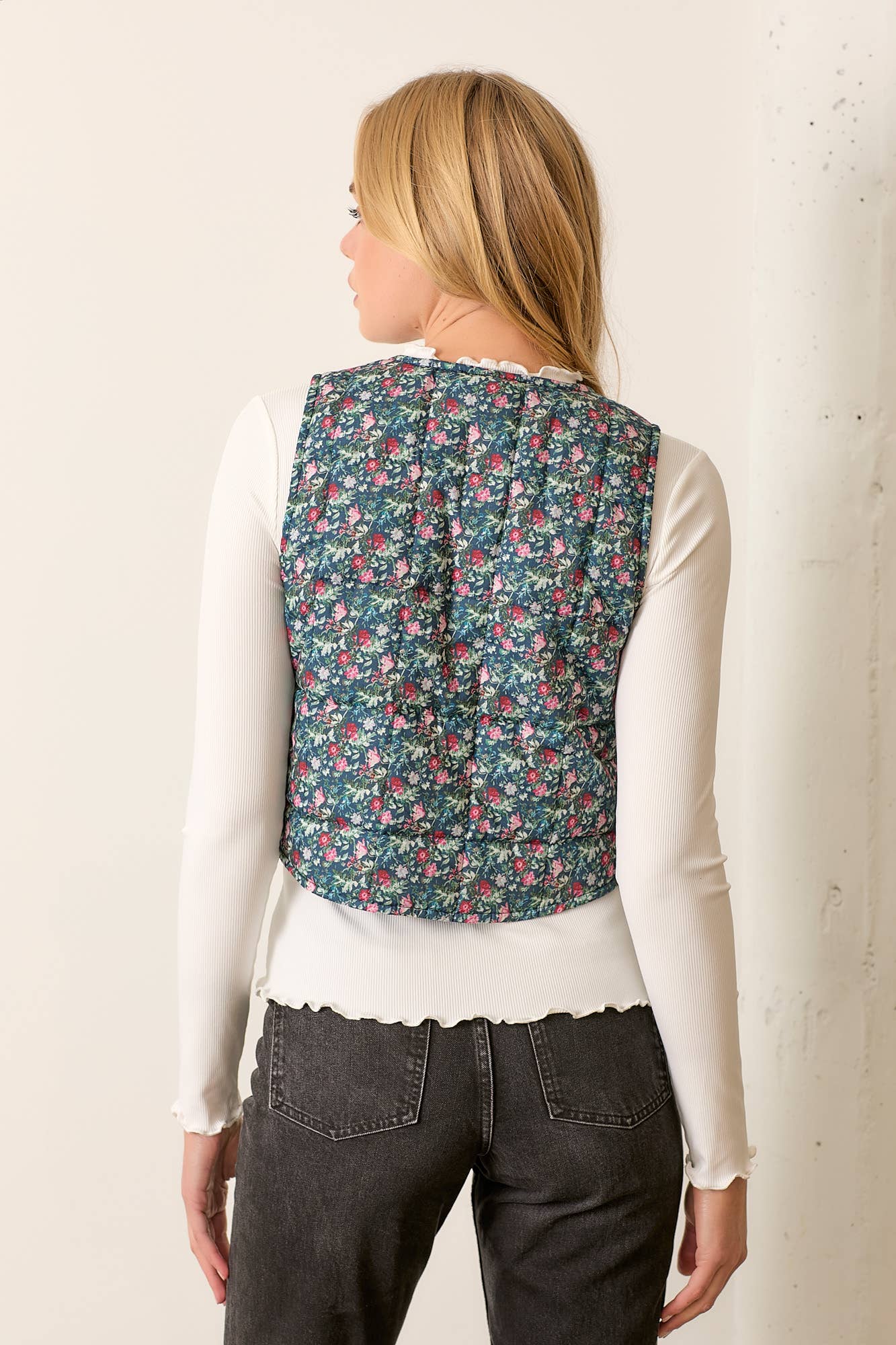 Floral Printed Tie Vest