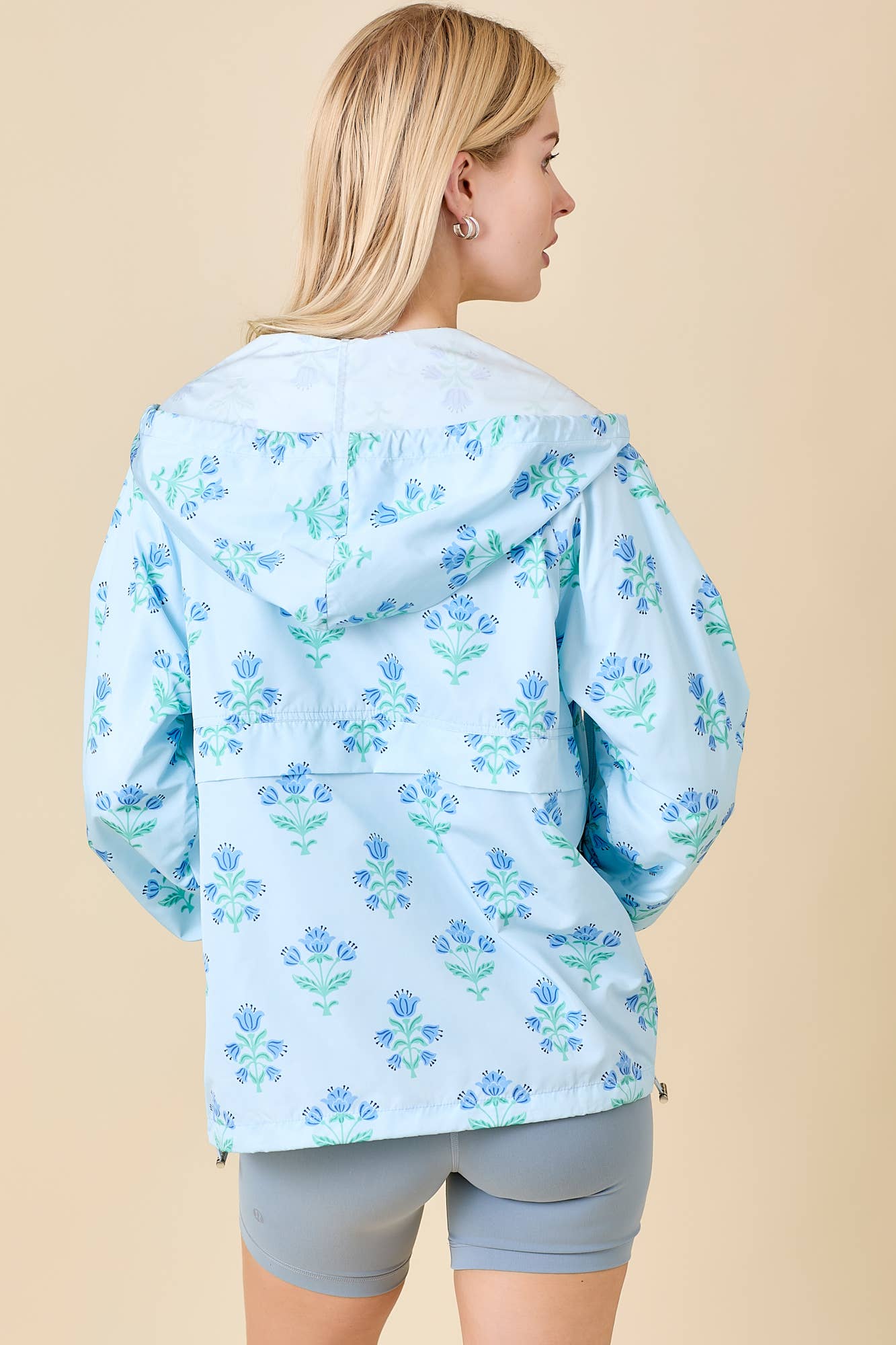 Blue Floral Windbreaker