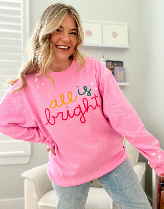 All Is Bright Waffle Sweatshirt