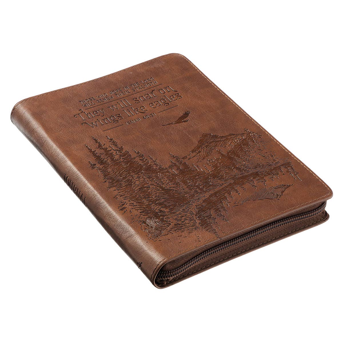 Soar Brown Faux Leather Classic Journal with Zipped Closure