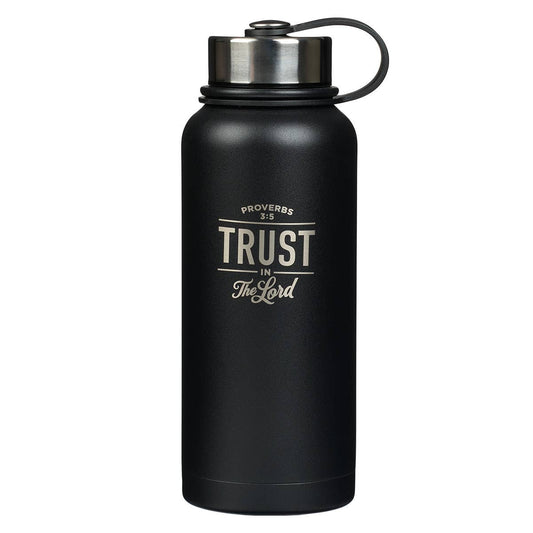 Trust in the Lord Black Stainless Steel Water Bottle - Prove