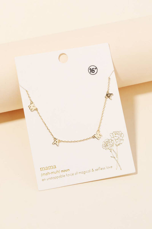 Mama Print Charm Necklace