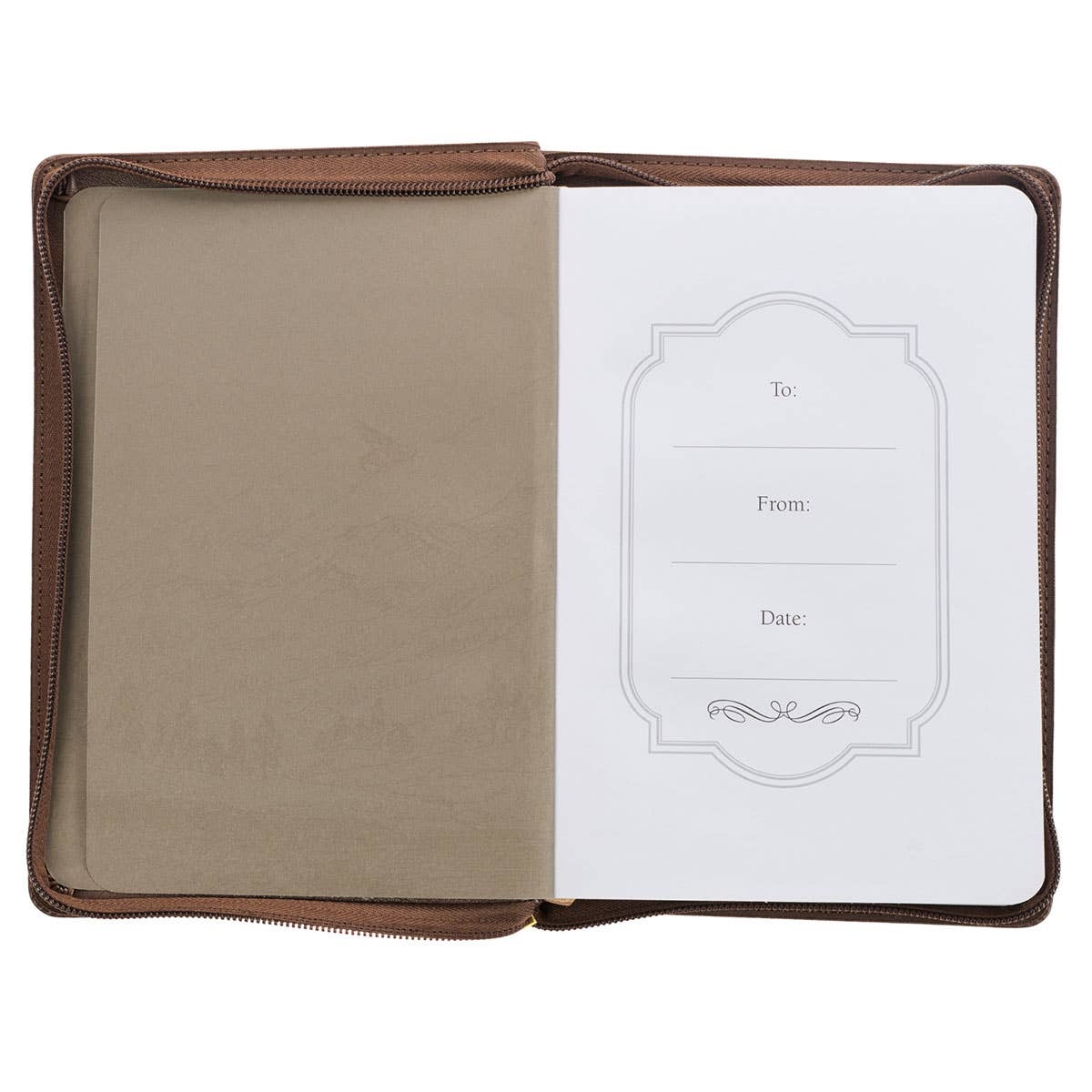 Soar Brown Faux Leather Classic Journal with Zipped Closure