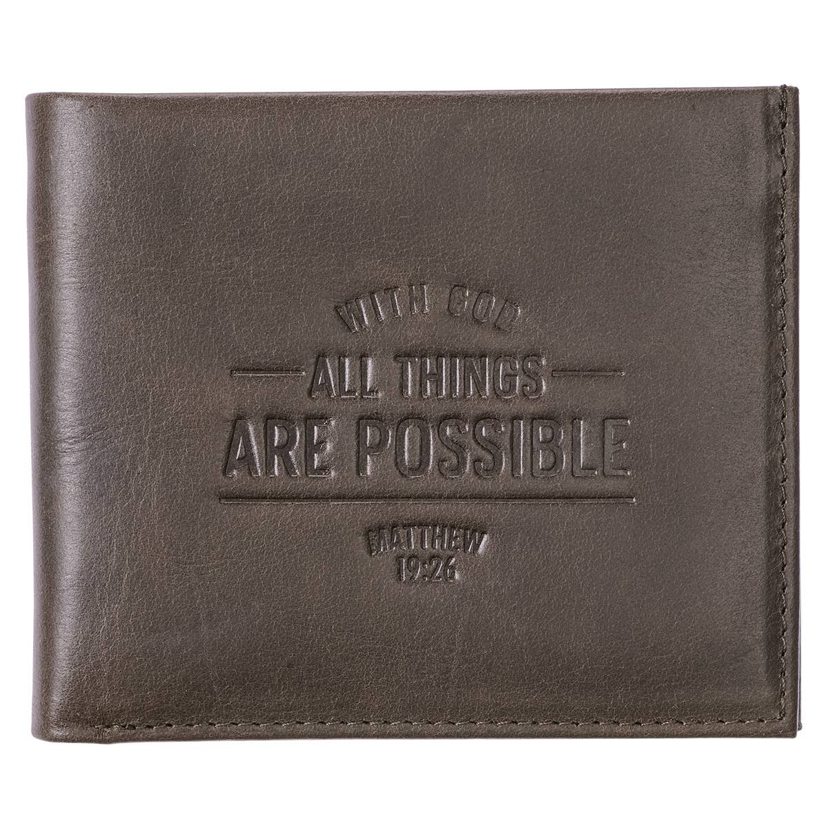 With God All Things are Possible Matt. 19:26 Leather