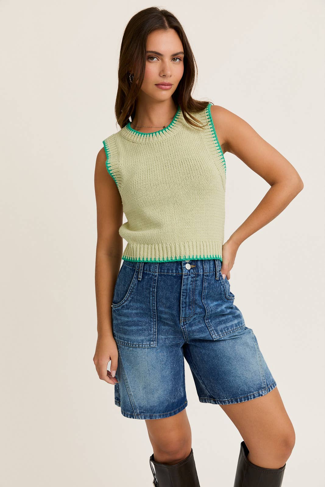 Sleeveless Sweater Top