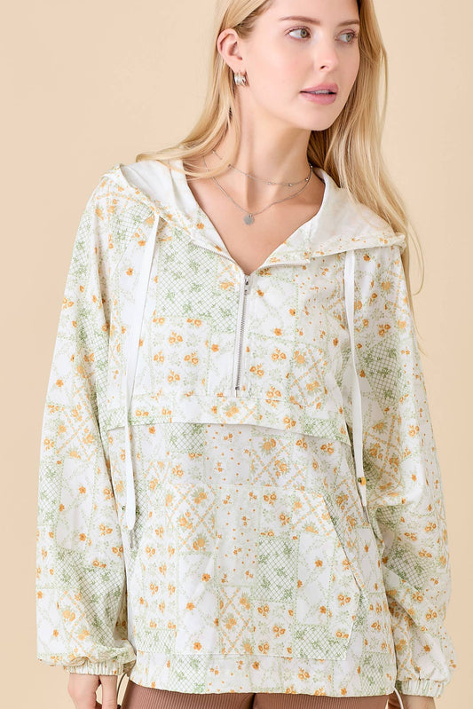 Yellow Floral Windbreaker