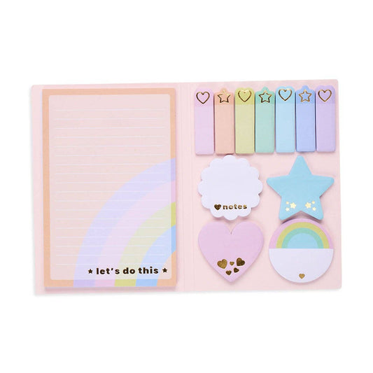 Side Notes Sticky Tab Note Pad - Pastel Rainbows (1 Set)