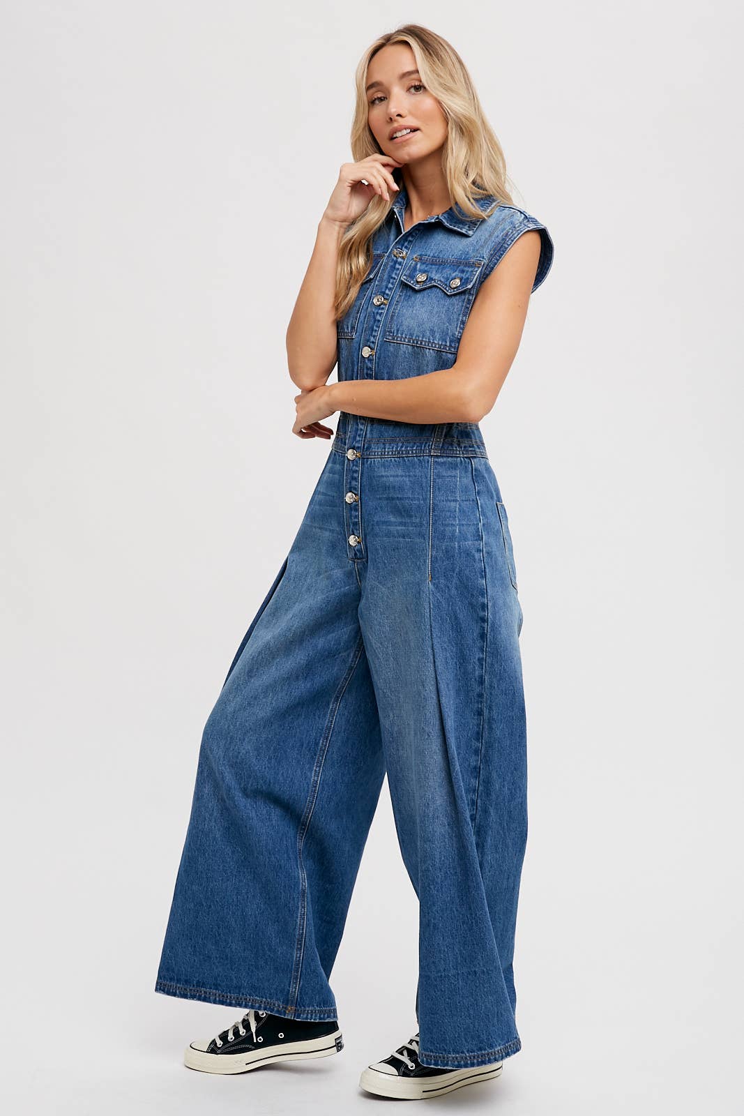 Denim Sleeveless Jumpsuit