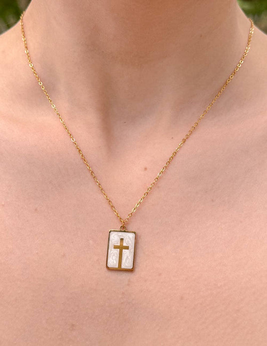 Enamel Cross Necklace