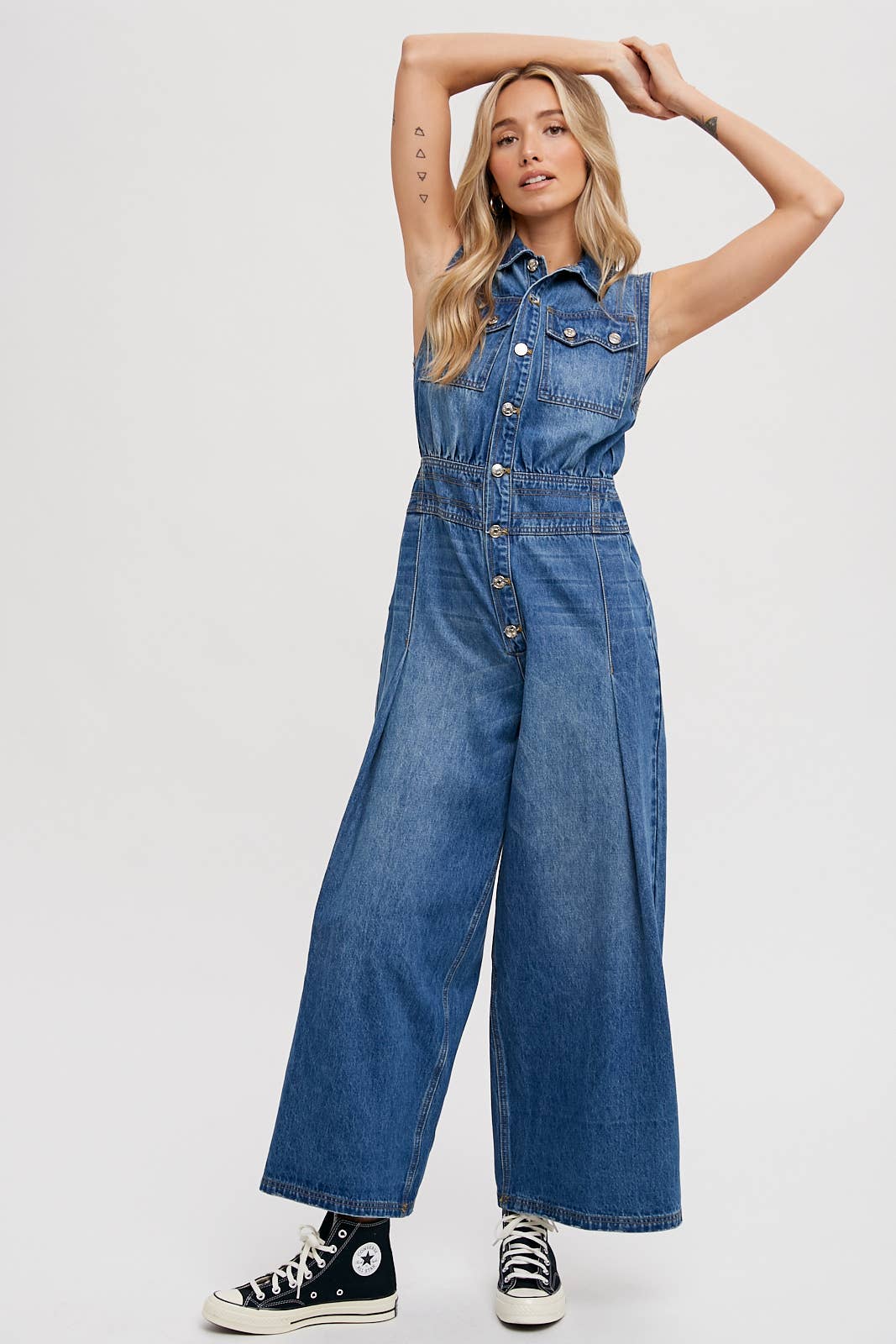 Denim Sleeveless Jumpsuit