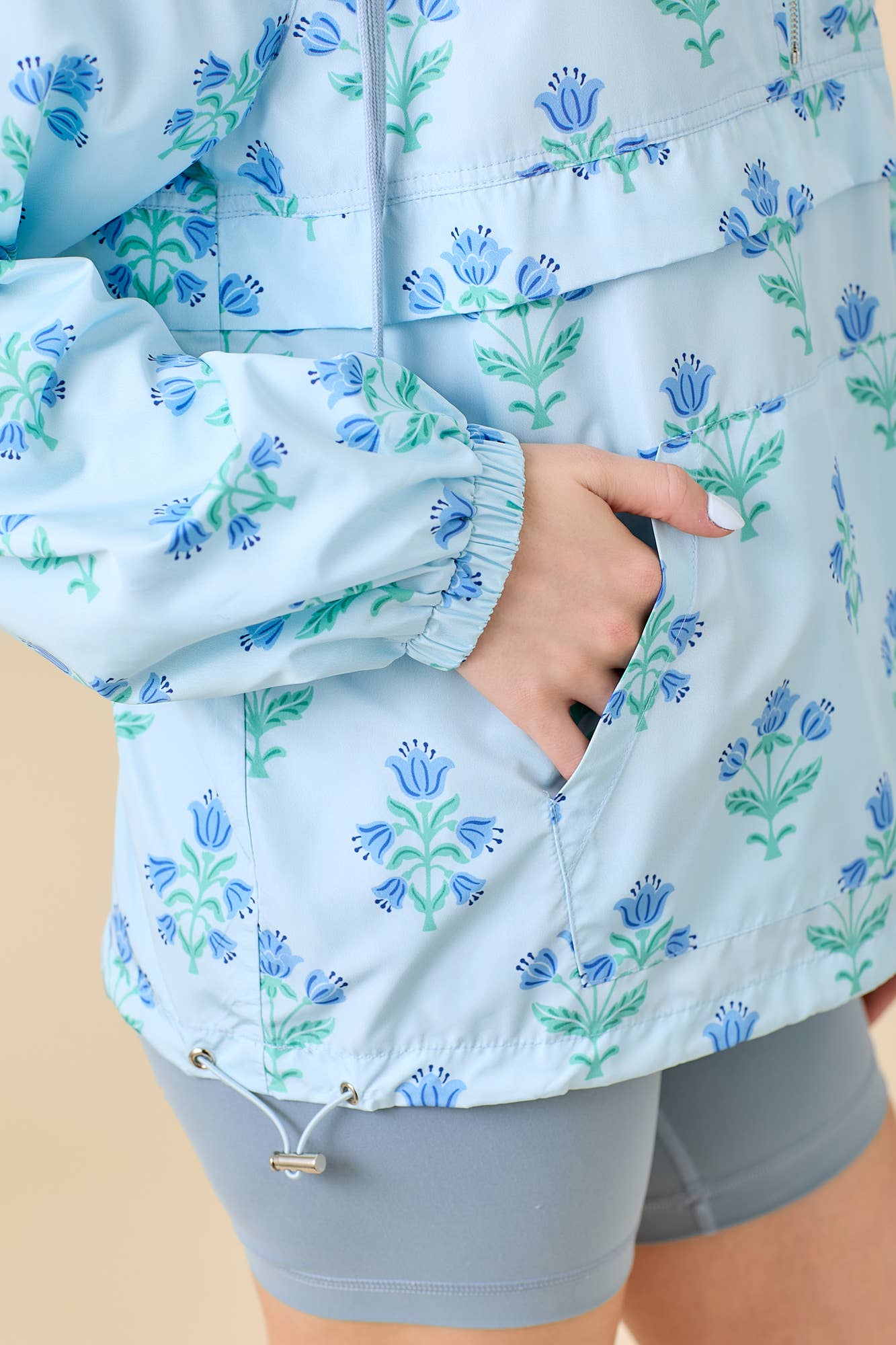 Blue Floral Windbreaker