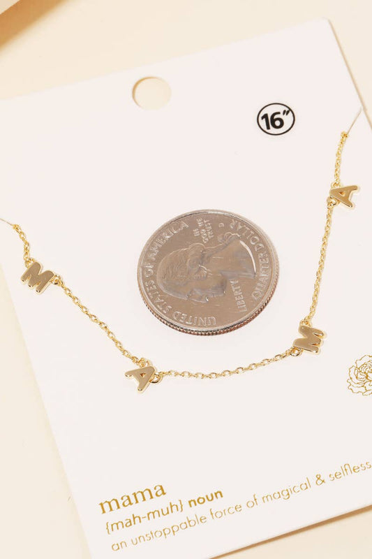 Mama Print Charm Necklace