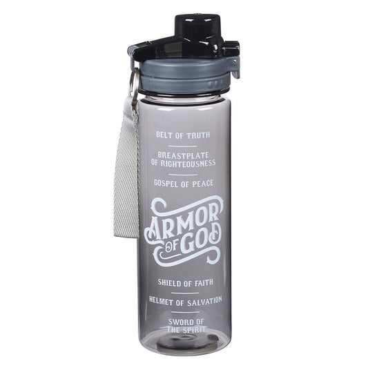 Armor of God Plastic Water Bottle in Black - Ephesians 6:10