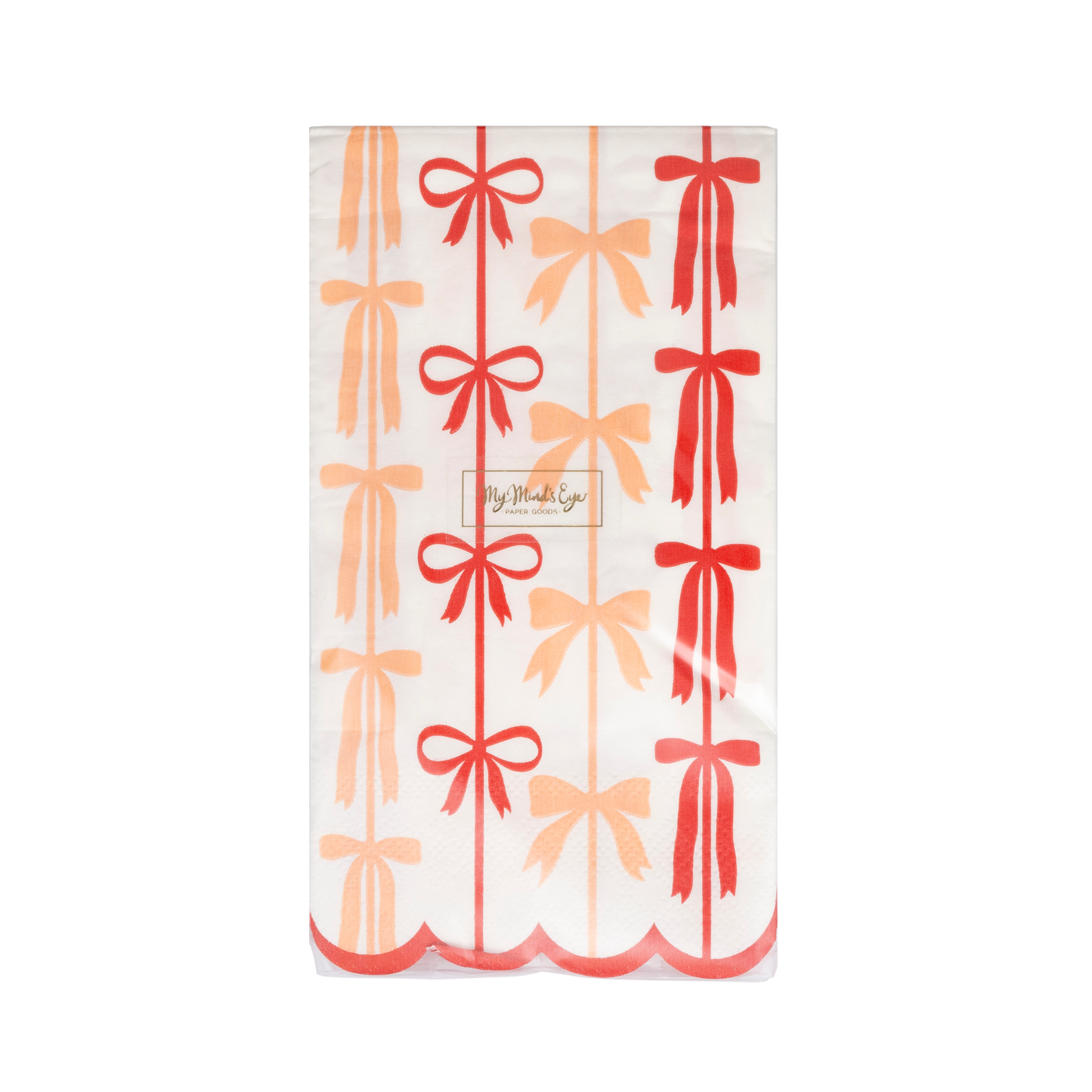 Red and Pink Bow Stripes Dinner Napkin