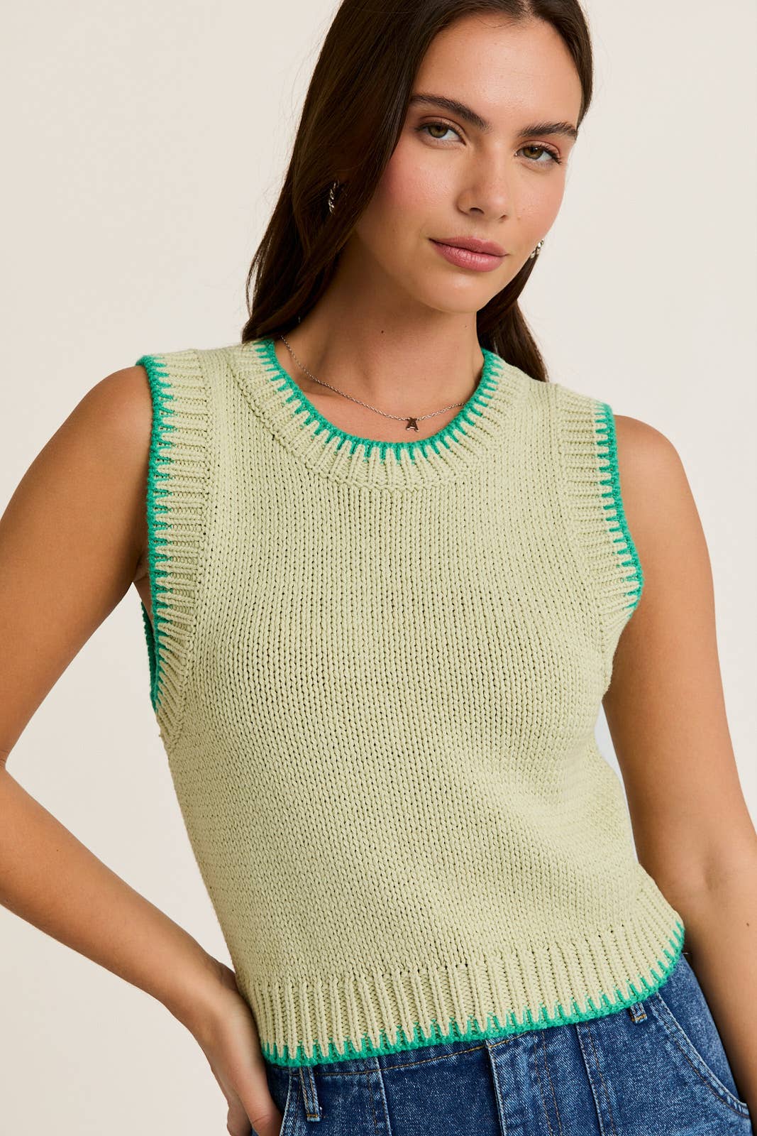 Sleeveless Sweater Top