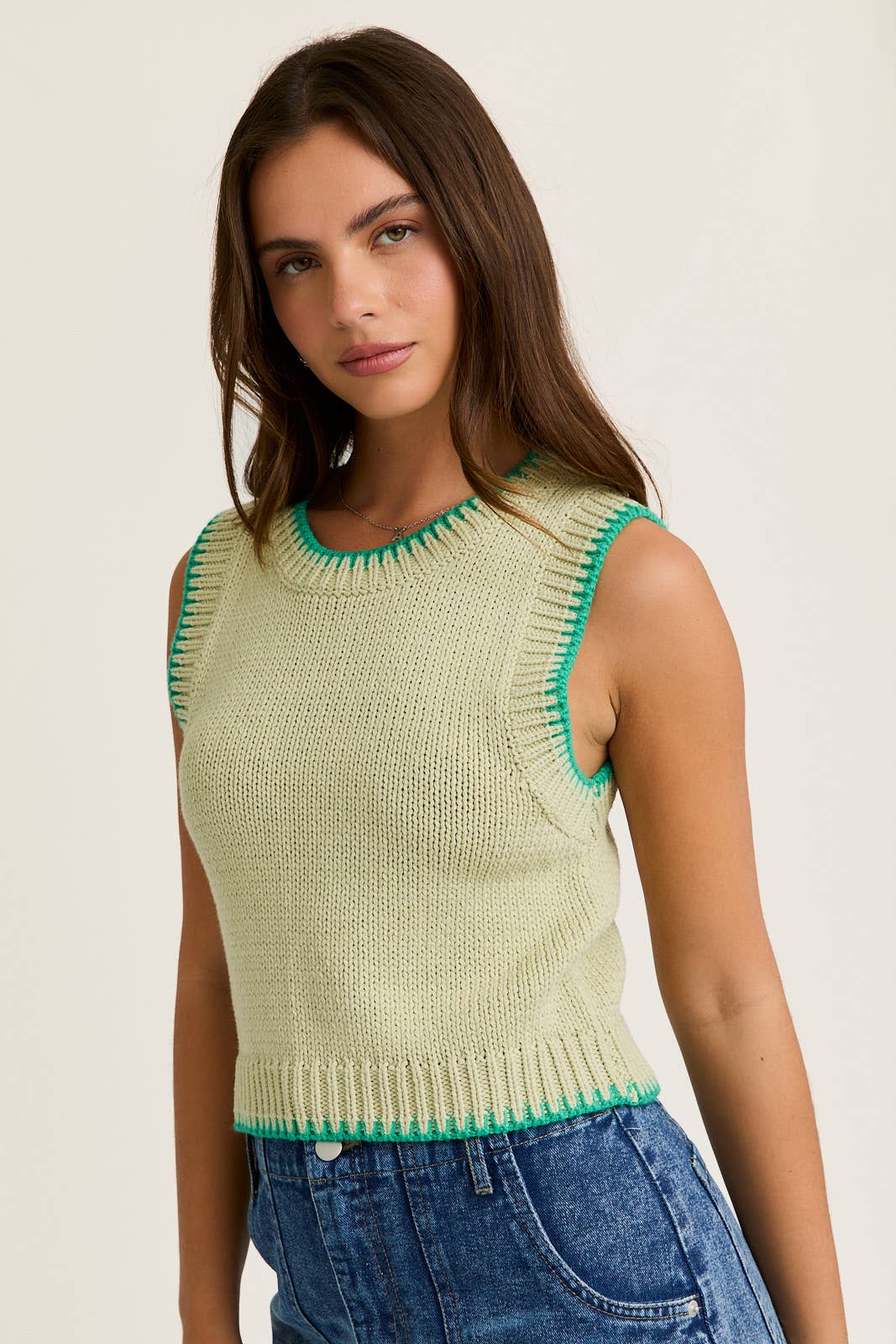 Sleeveless Sweater Top