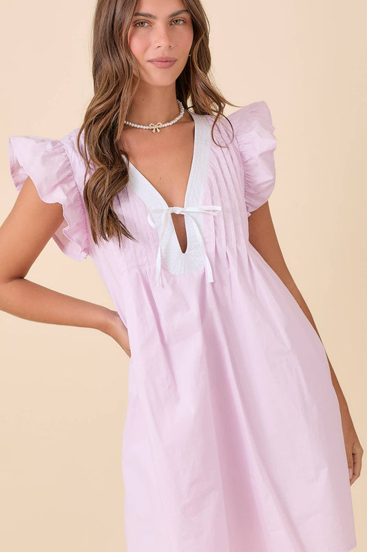 Ruffle Sleeve Mini Dress