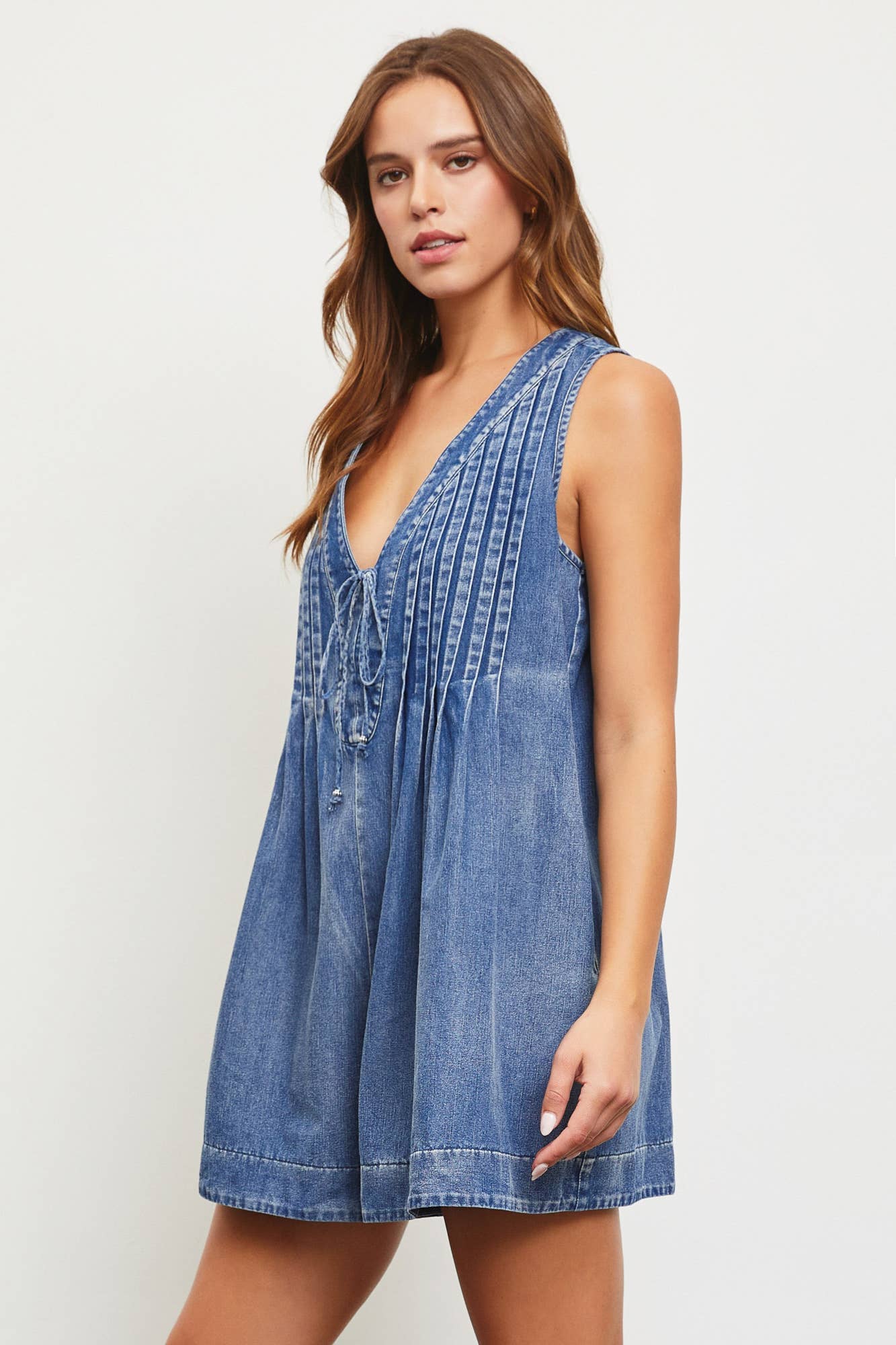 Tied Denim Romper