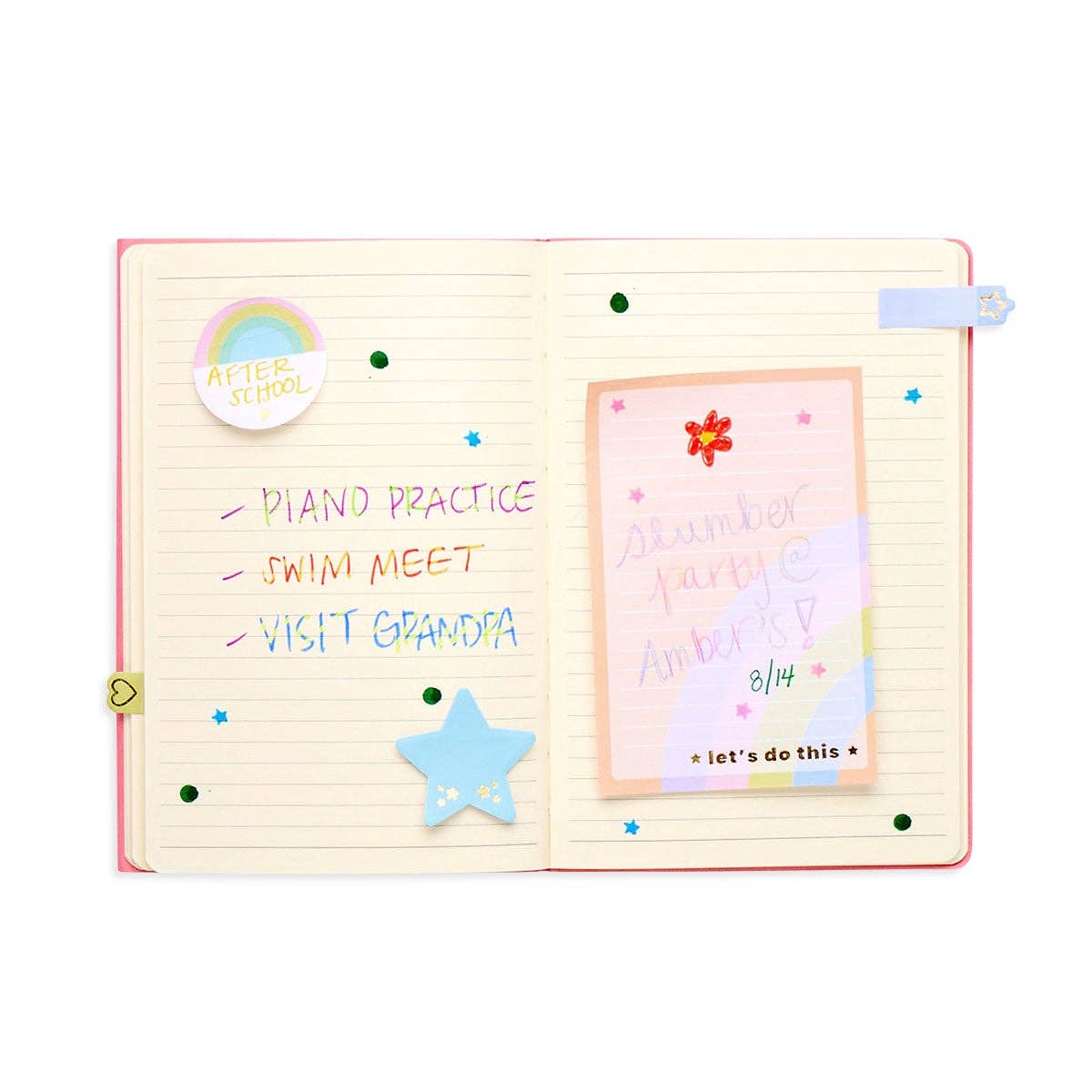 Side Notes Sticky Tab Note Pad - Pastel Rainbows (1 Set)