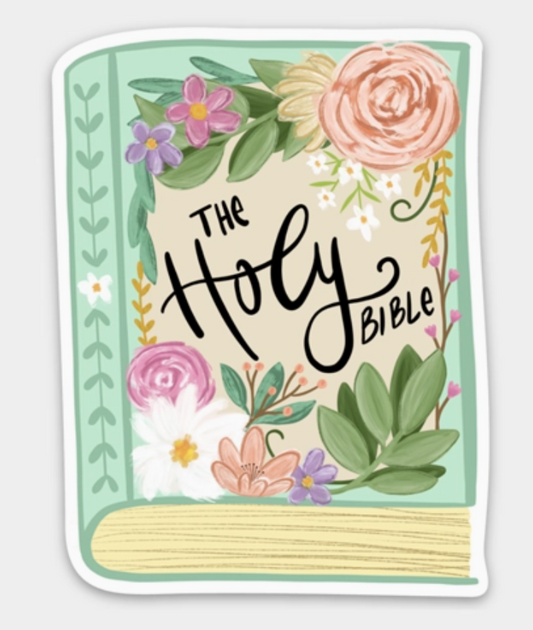 Holy Bible Floral Sticker