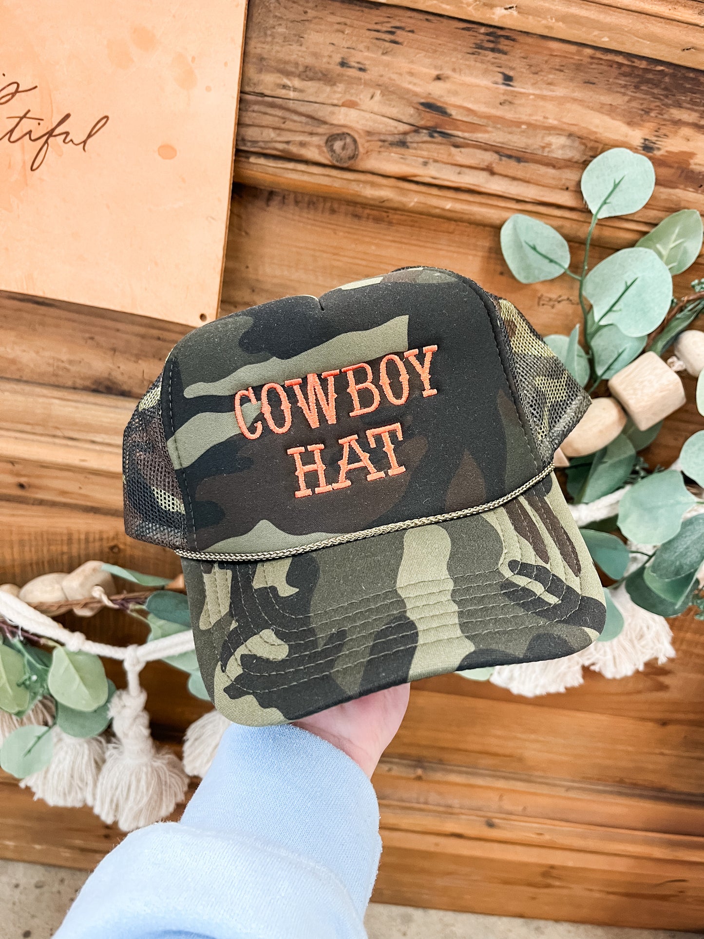 Cowboy Embroidery Trucker Hat