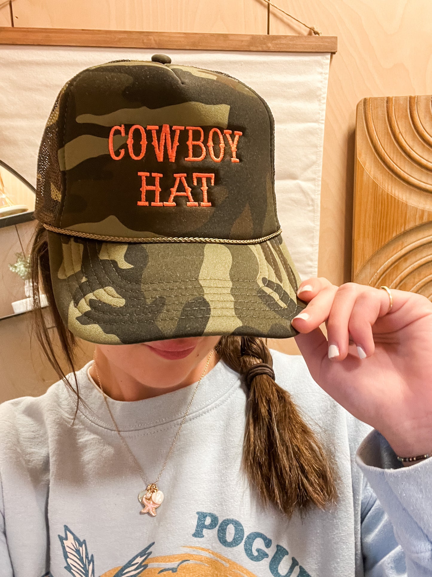 Cowboy Embroidery Trucker Hat