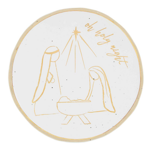 Gold Nativity Platter