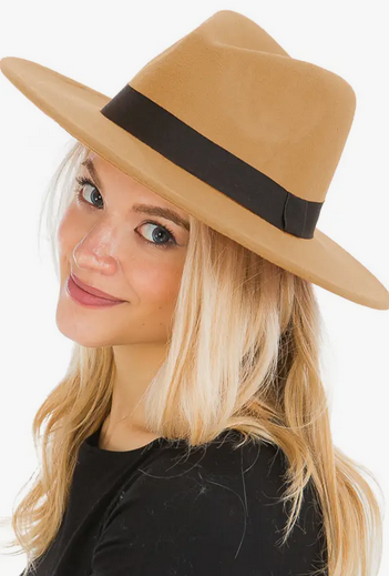 Classic Wide Brim Felt Fedora Rancher Hat