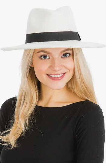 Classic Wide Brim Felt Fedora Rancher Hat