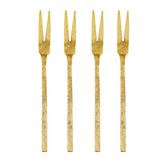 Hammered Gold Appetizer Forks