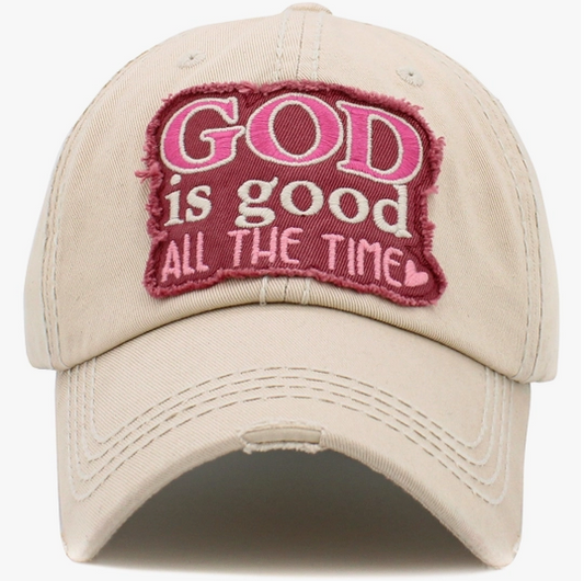 God is Good Washed Vintage Baseball Cap