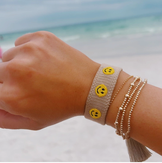Embroidered Tassel Bracelet / Personalized Name Bracelet