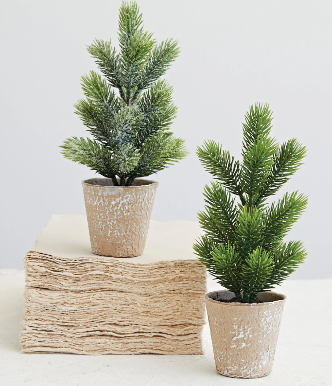 Pine Tree in Paper Mache Pot
